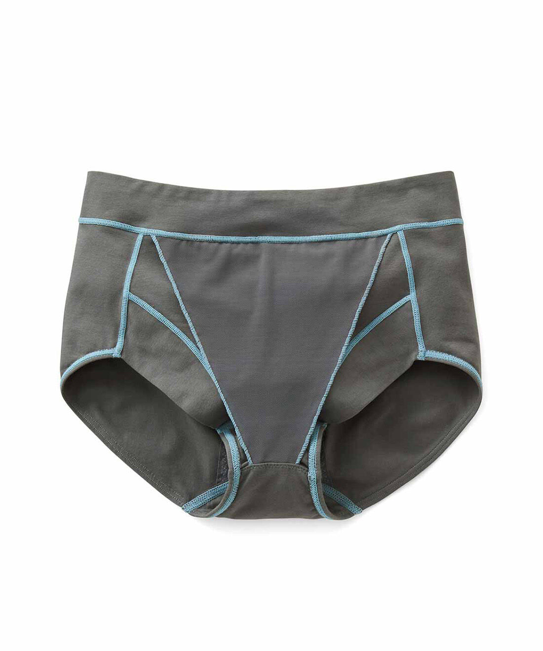 flufeel［フラフィール］|骨盤底筋引き上げサポート 肌当たりも考えた バイカラー綿混ショーツの会|〈グレー×ブルー〉
