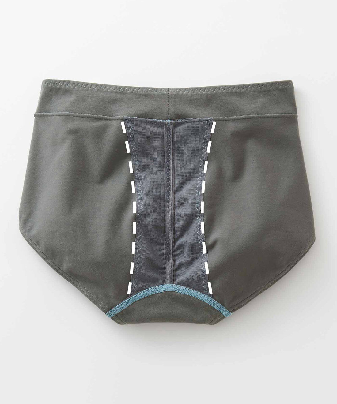 flufeel［フラフィール］|骨盤底筋引き上げサポート 肌当たりも考えた バイカラー綿混ショーツの会|Back　クロッチからおしり側は肌面にパワーネットを使うことで、キュッと引き上げる構造に。