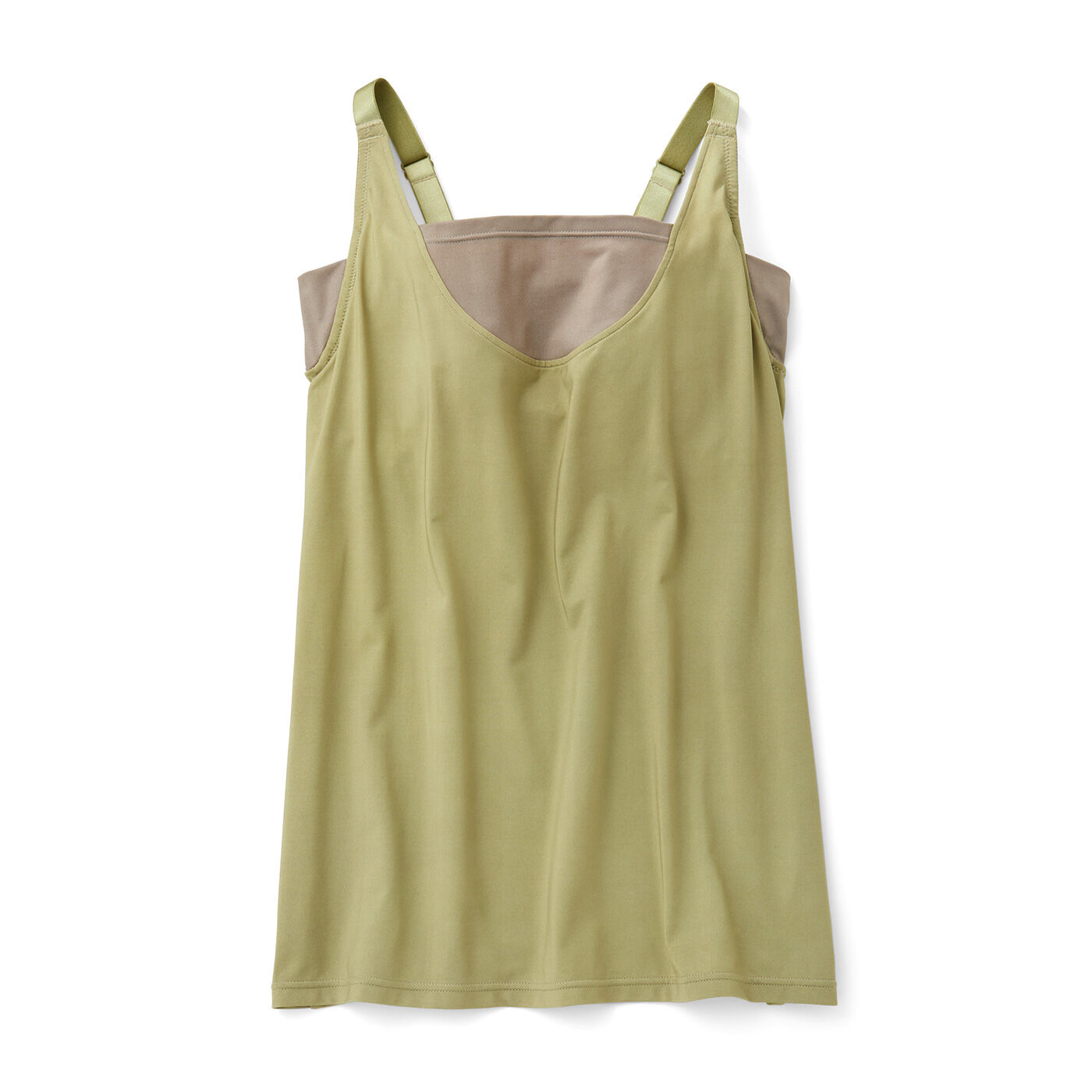 flufeel|大きいさんも快適な らくにきれいをかなえる ワイヤーで支えるブラキャミソール〈L～3L〉の会|〈ピスタチオ×モカ〉