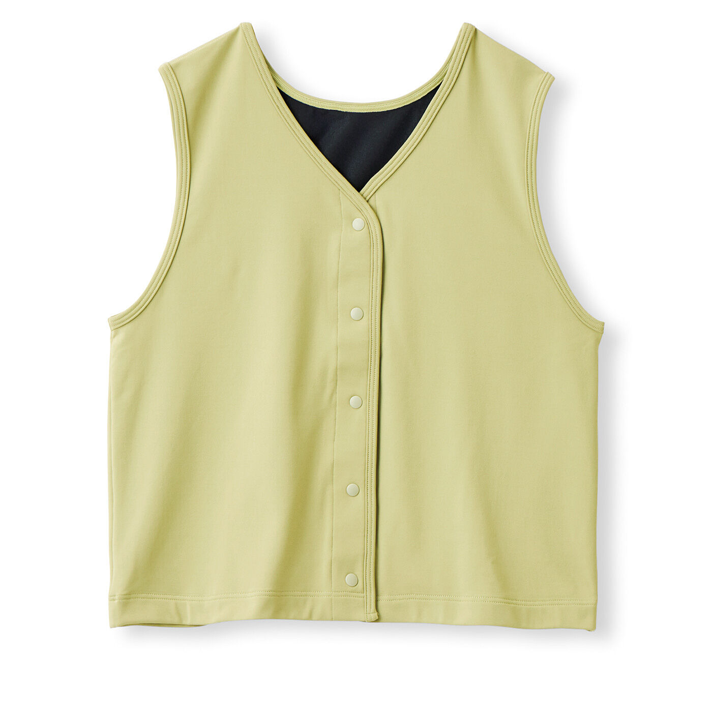 flufeel|寒くない着ぶくれない　裏起毛＆防風素材で伸びやかな着心地の前後2-WAYベストの会|〈セージグリーン〉