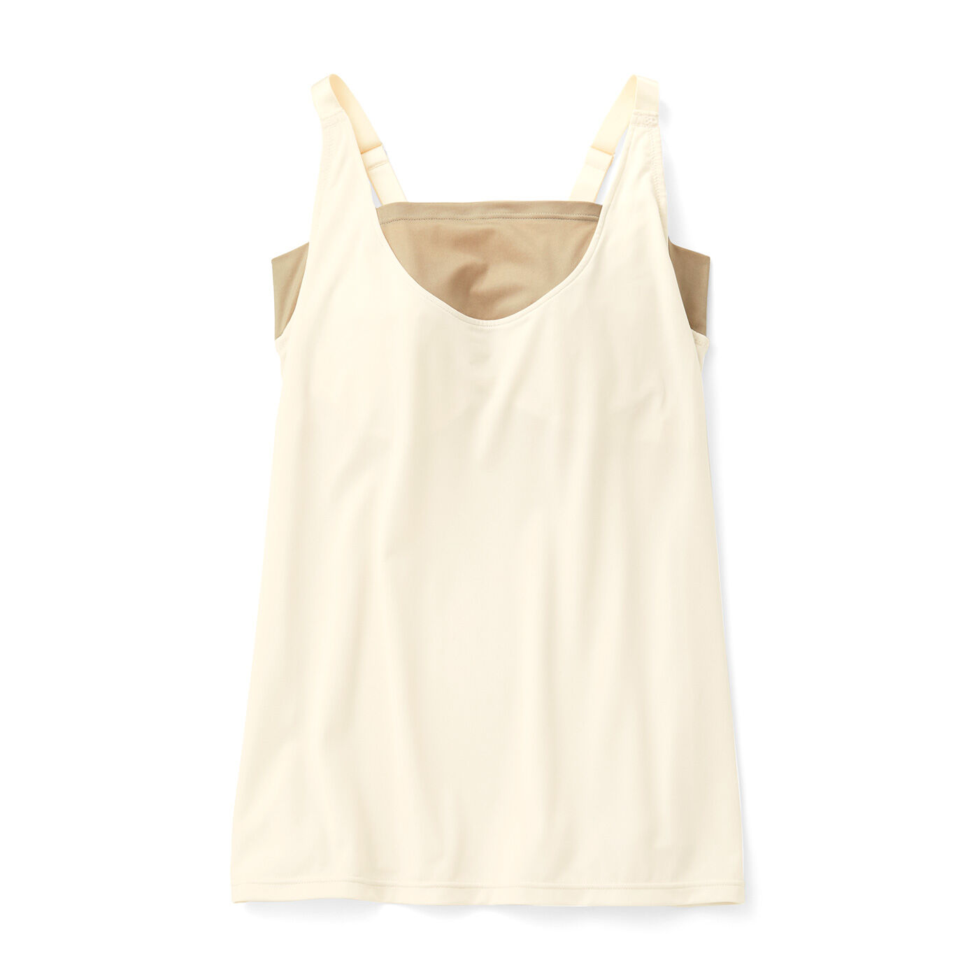 flufeel|大きいさんも快適な らくにきれいをかなえる ワイヤーで支えるブラキャミソール〈L～3L〉の会|〈アイボリー×ベージュ〉