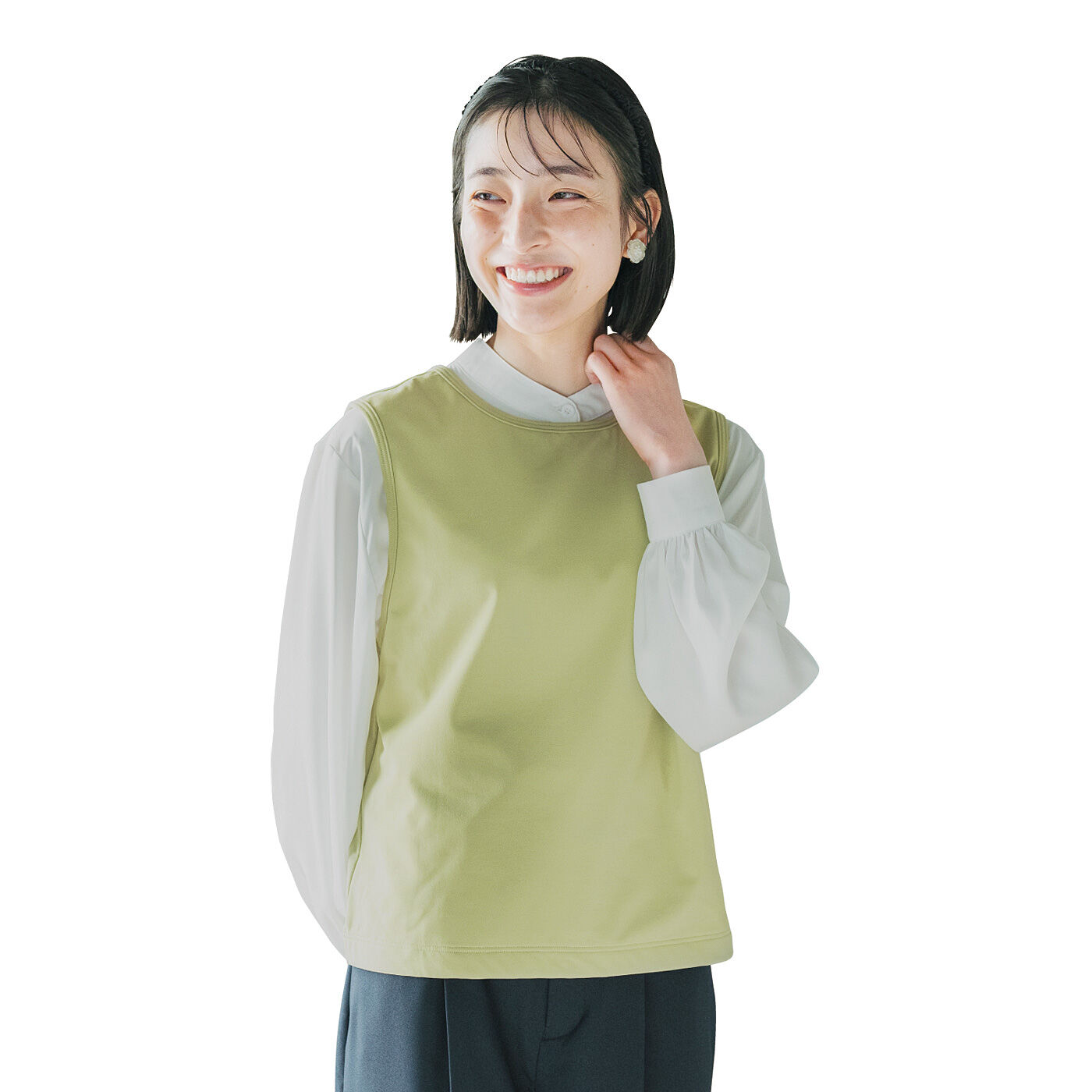 flufeel|寒くない着ぶくれない　裏起毛＆防風素材で伸びやかな着心地の前後2-WAYベストの会|前後で2-WAY仕様