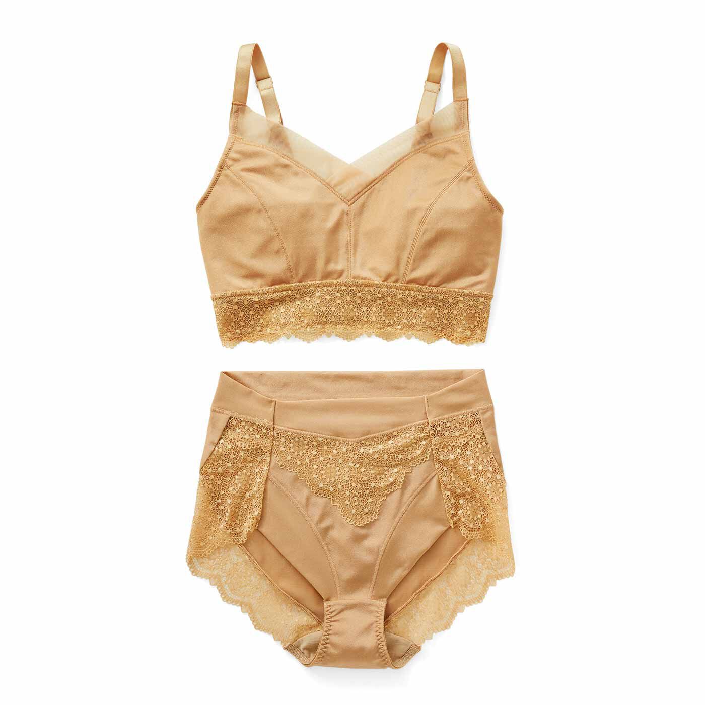 flufeel［フラフィール］|ボリュームおさえて フラットブラ＆ショーツ〈スーパー〉の会|〈gold beige〉