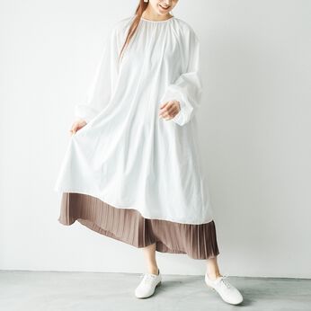 flufeel［フラフィール］ | プリーツ2ーWAY重ね着 インナーワンピ3L～6L