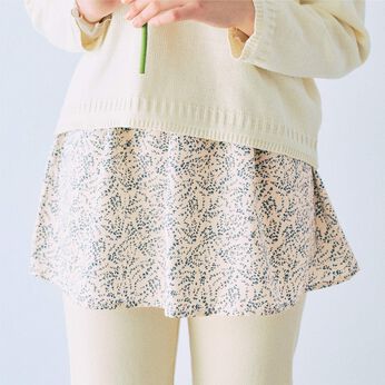 flufeel | おしゃれに体形カバー大人 の小花柄重ね着風付けすそ