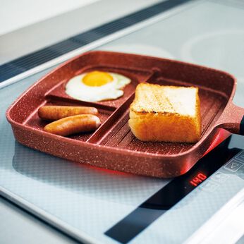 フェリシモの雑貨Kraso［クラソ］ | 3つの料理が一度にできる 仕切りフライパン