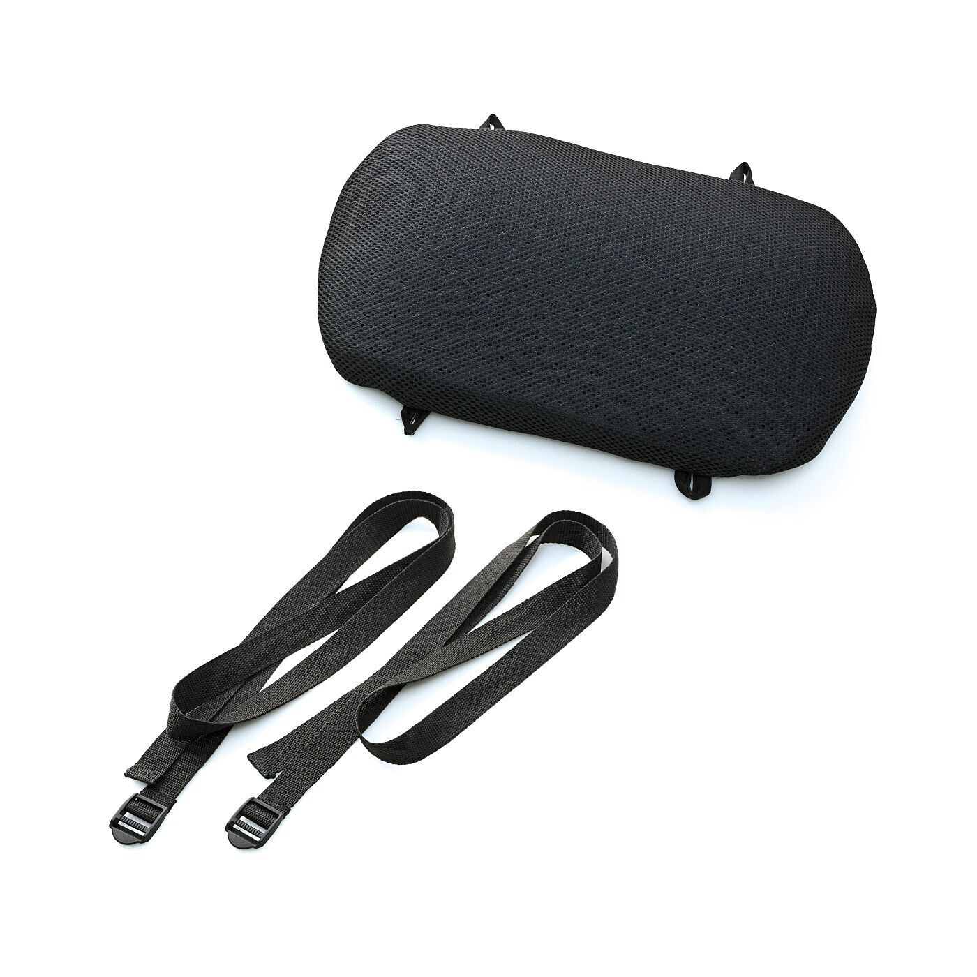 フェリシモの雑貨 Kraso|車のシートに付けて腰や背中をホールド　ダブルハニカム構造の腰サポートゲルクッション|ベルトの取り付け位置によって向きを変えられます。