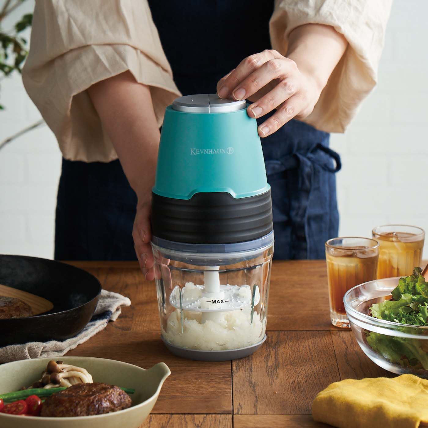 フェリシモの雑貨 Kraso|特別セレクト　〈KEVNHAUN D STYLE〉ターコイズブルーキッチン雑貨セット|おろしアタッチメント