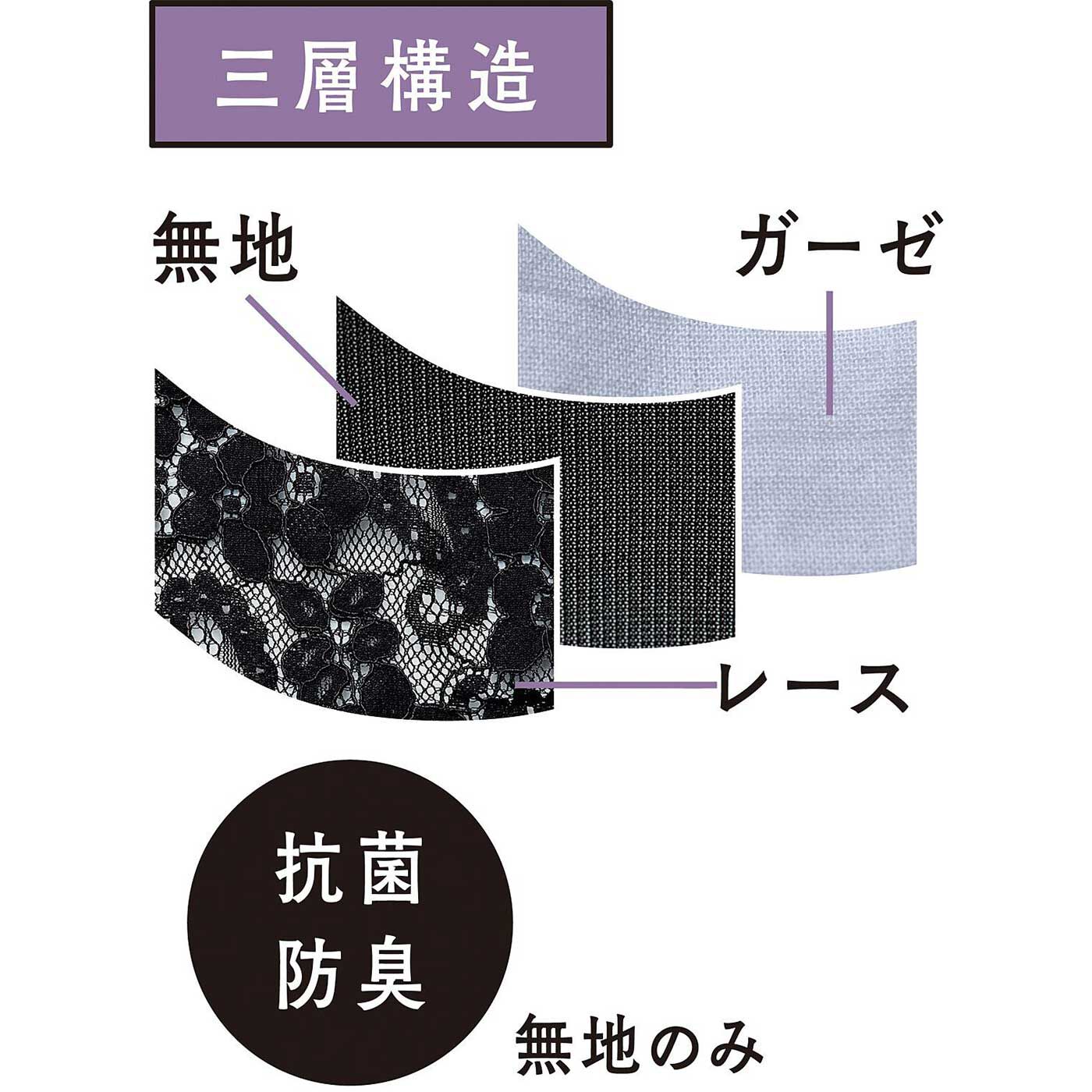 フェリシモの雑貨Kraso［クラソ］|フォーマルシーンに重宝　使い捨てマスクに重ねづけできる レース柄ブラックマスクカバー