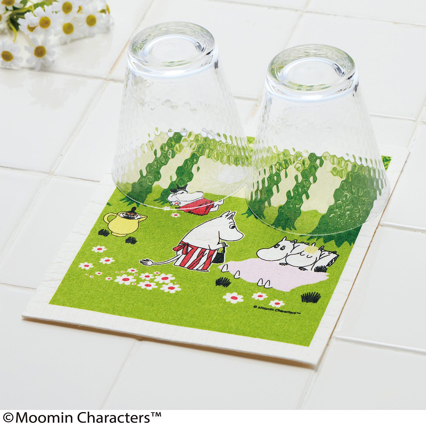 フェリシモの雑貨 Kraso|ムーミン　木の端材から生まれた森のふきん　スポンジワイプの会|洗った食器の水きりマットにも便利。