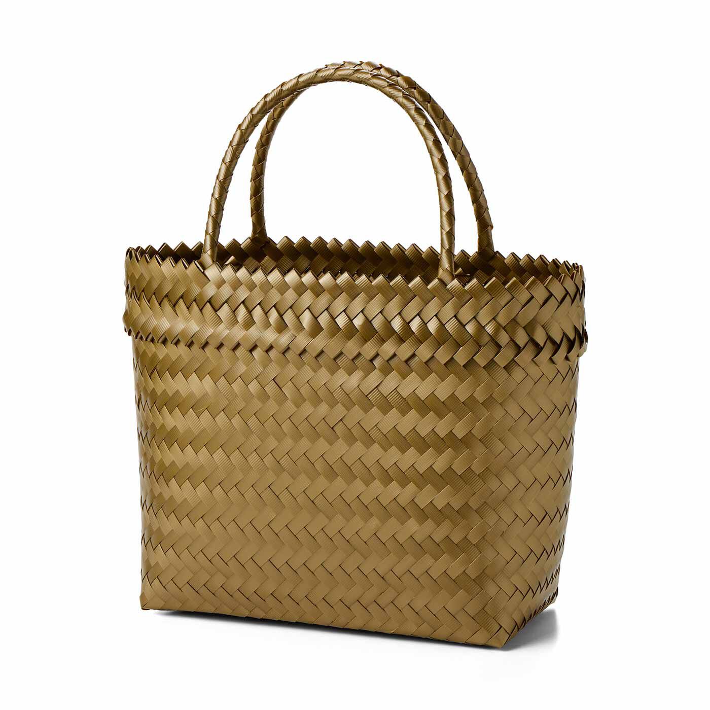 Couturier|軽やかにお出かけしよう！ 大人のプラかごバッグの会|ゴールドの斜めあじろお出かけバッグ