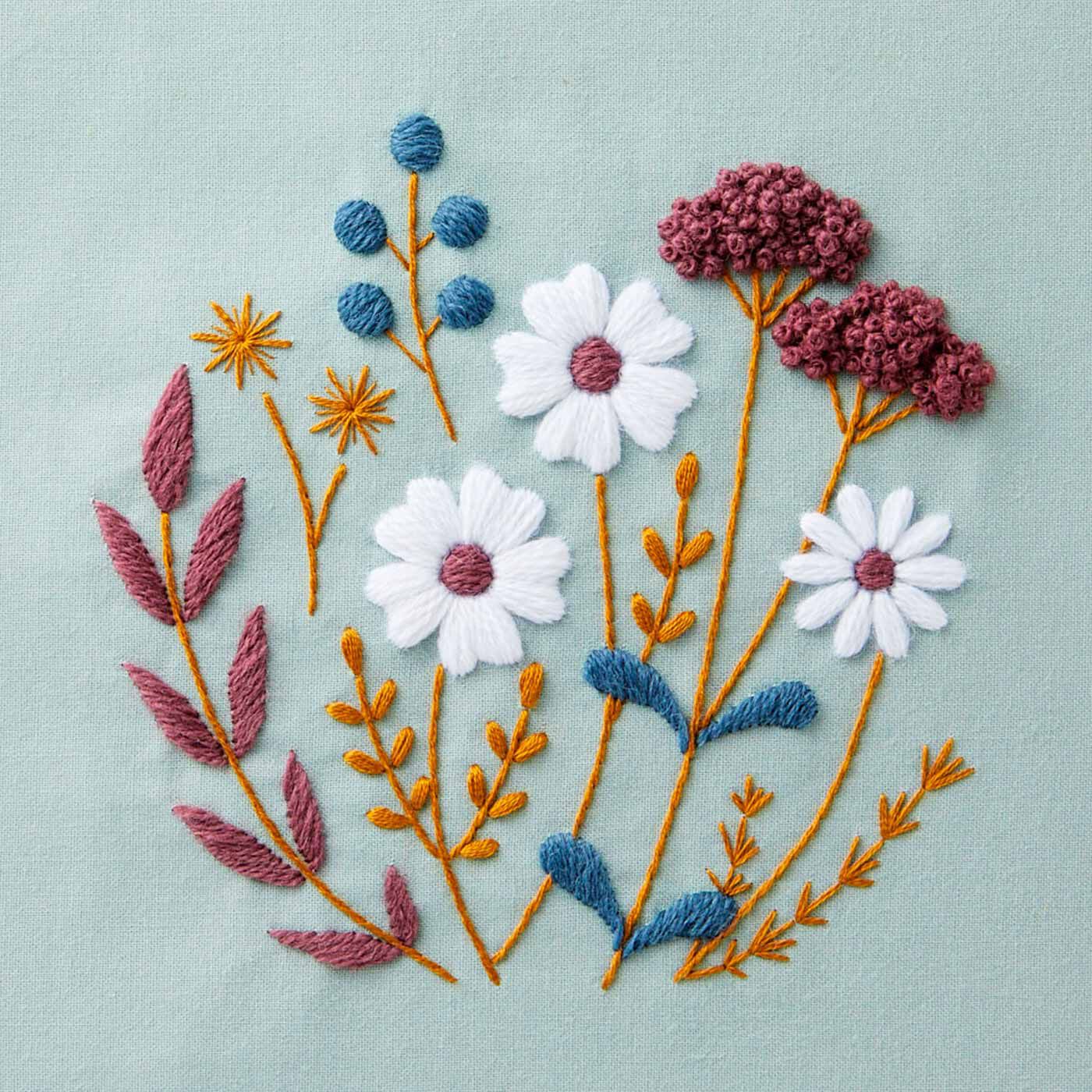 Couturier|【タイプが選べる】シックな色合いとふっくら立体感を愉しむ ウール刺しゅうのクロス|タイプ5：風の薫