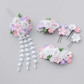 Couturier[クチュリエ] | 晴れの日に華を添えるつまみ細工の髪飾り／純白