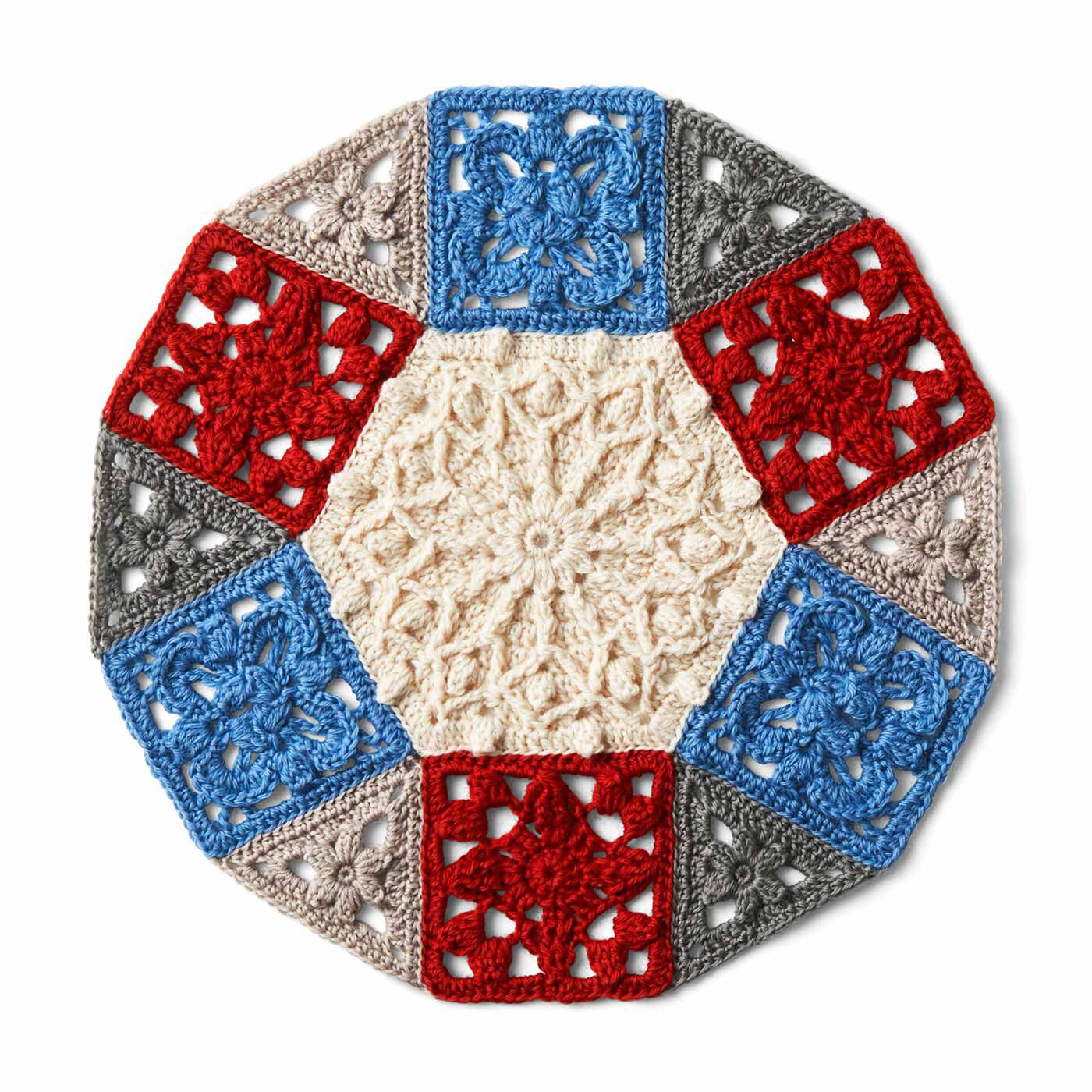 Couturier|【タイプが選べる】多角形をつないで彩るハーモニー　かぎ針編みモチーフ|11：木の実の羅針盤