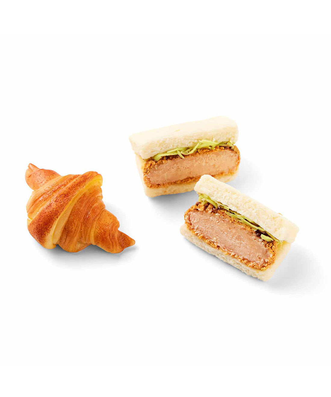 Couturier|ちっちゃいけど本物そっくり！ 粘土ミニチュア地元のパン屋さんの会|クロワッサン＆カツサンド