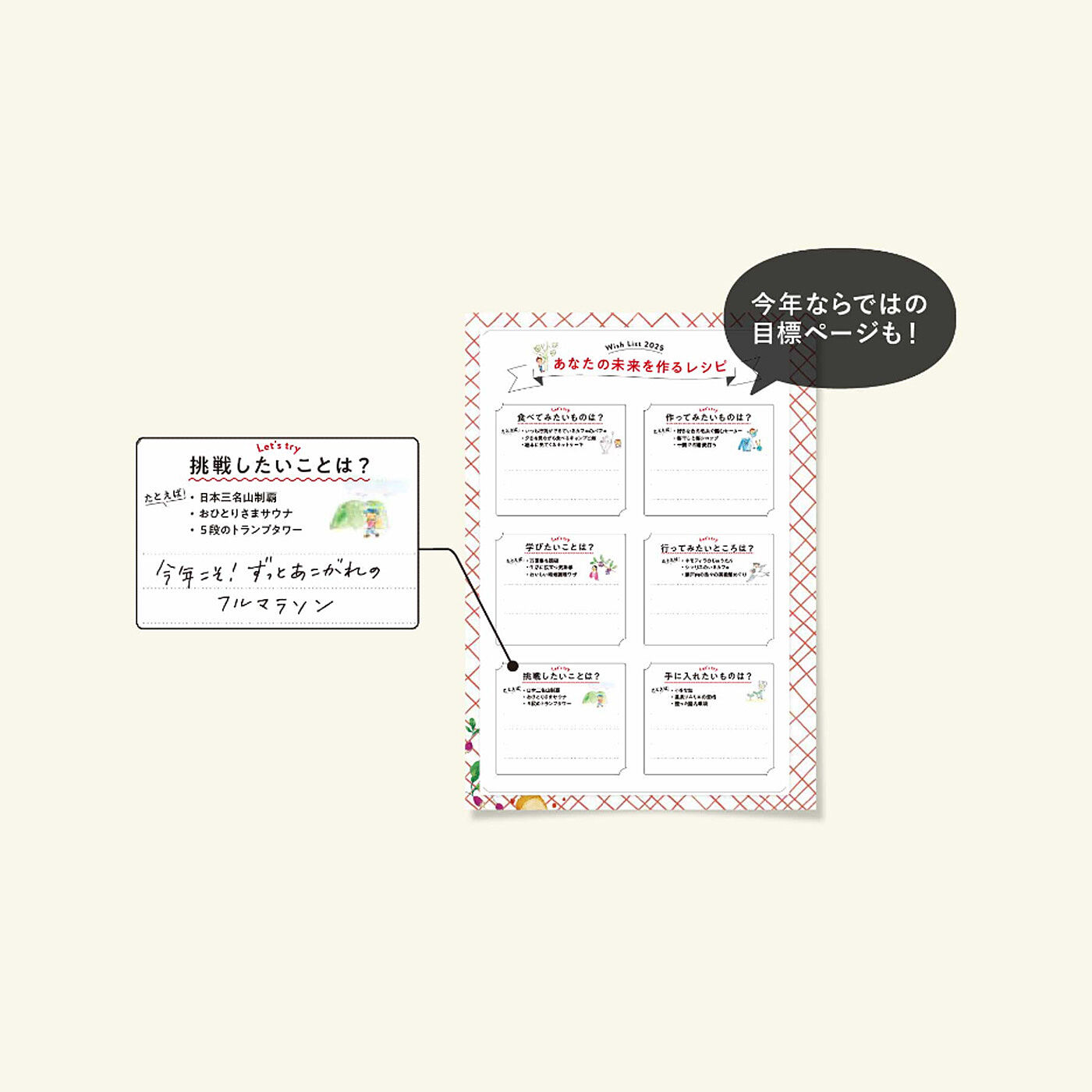 MonthlyBOX|たっぷり書きたい大きなフェリシモ手帳 「ログ」 A5サイズ|どんな2025年にする？あなたの未来を作るレシピ