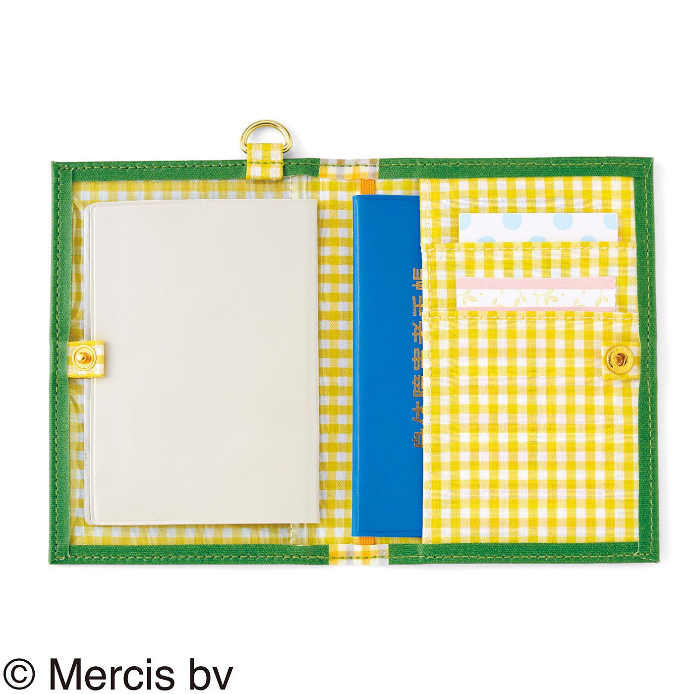 C.C.P|CCP×ディック・ブルーナ バリアフリー　両面窓の手帳ケース チェック〈ロッテ〉|カードポケットがふたつ。手帳は2冊収納できて、ゴムで挟み込めます。※画像はダーン＆ミッフィーです。