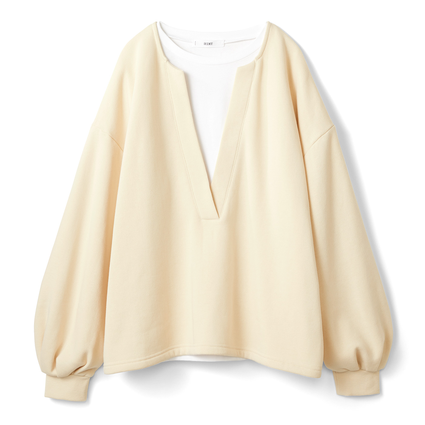 IEDIT［イディット］|キーネックスウェットセット〈ベージュ〉ＩＥ