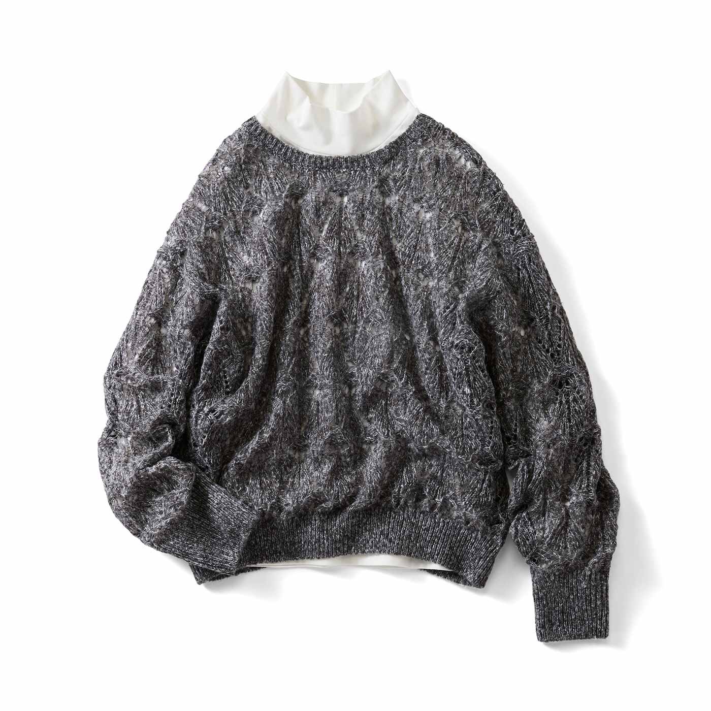IEDIT［イディット］|透かし編みニットセット〈グレー〉ＩＥ
