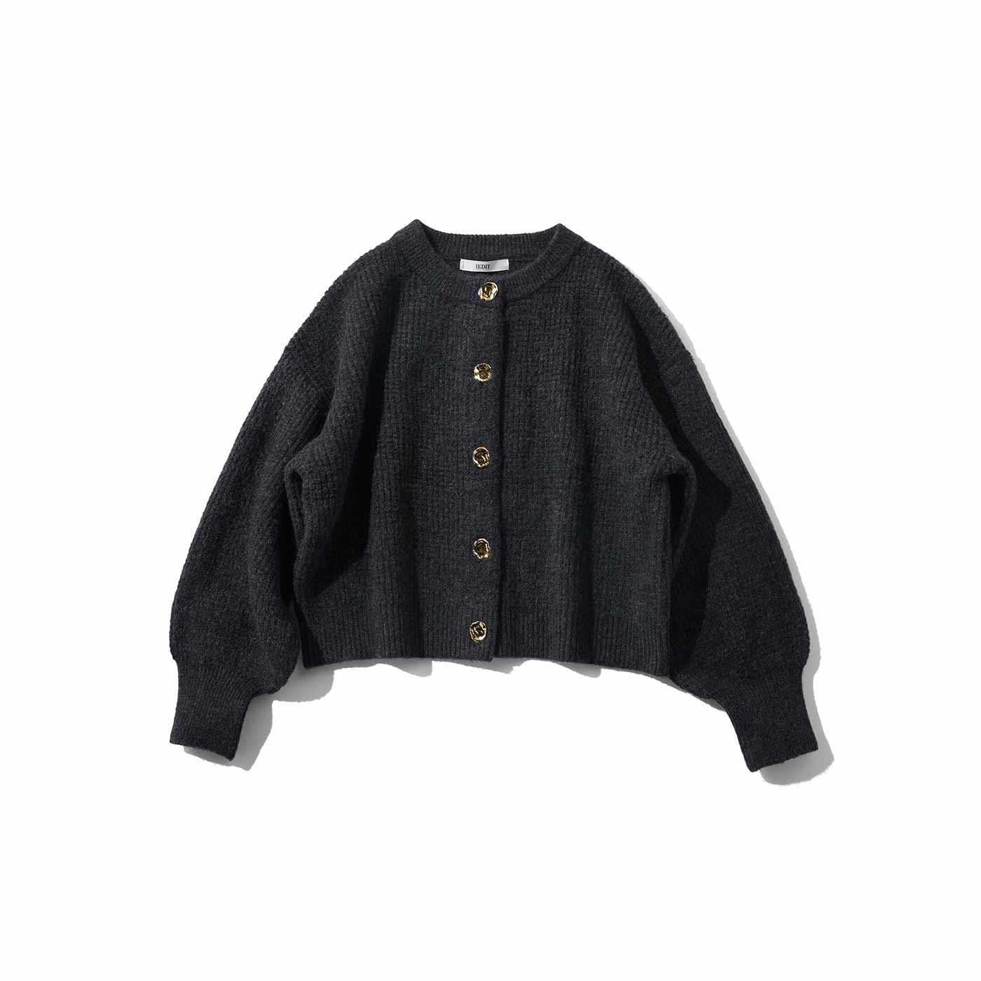 IEDIT|メタルボタンカーディガン〈チャコールグレー〉ＩＥ
