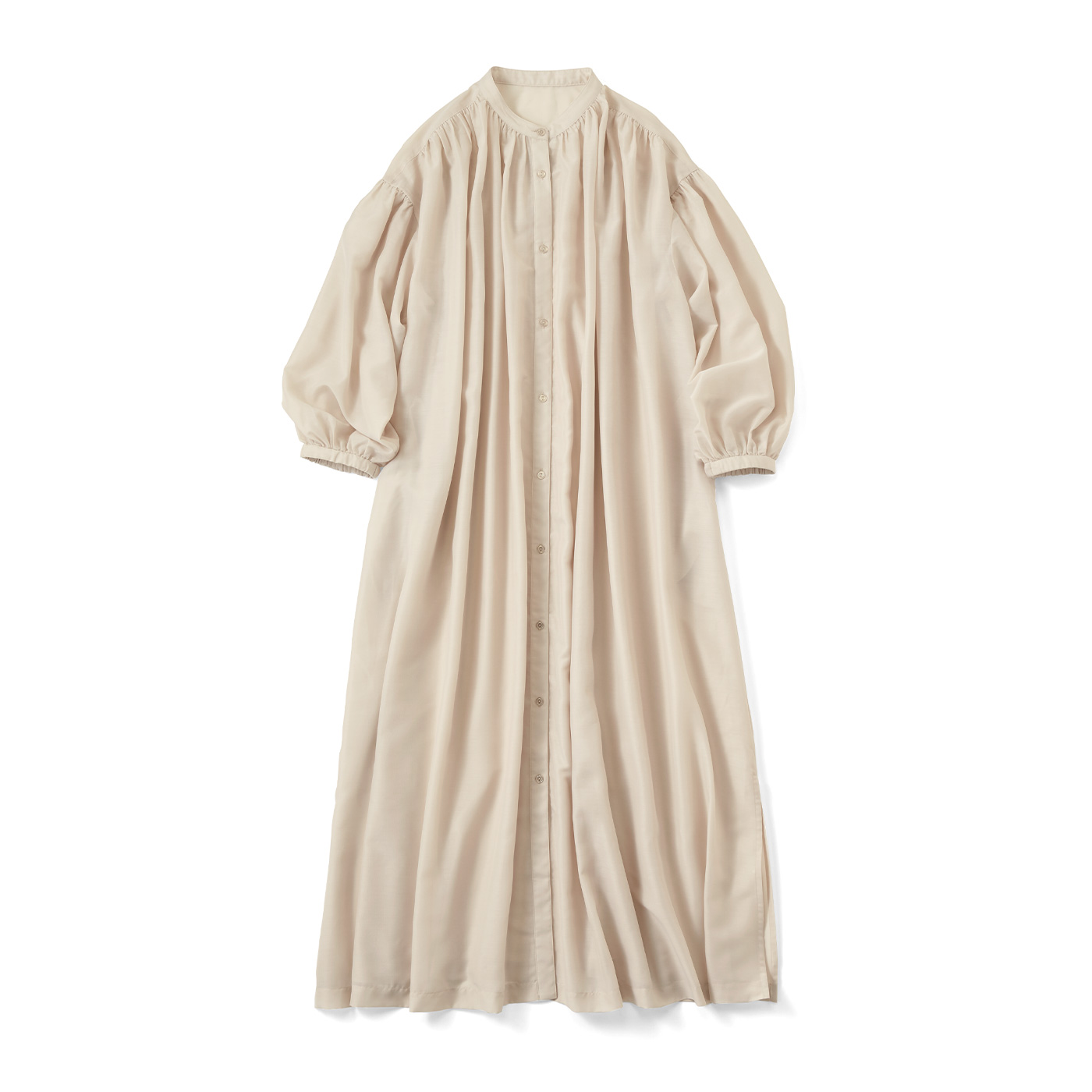 IEDIT|野々村さんシャツワンピ〈グレージュ〉ＩＥ