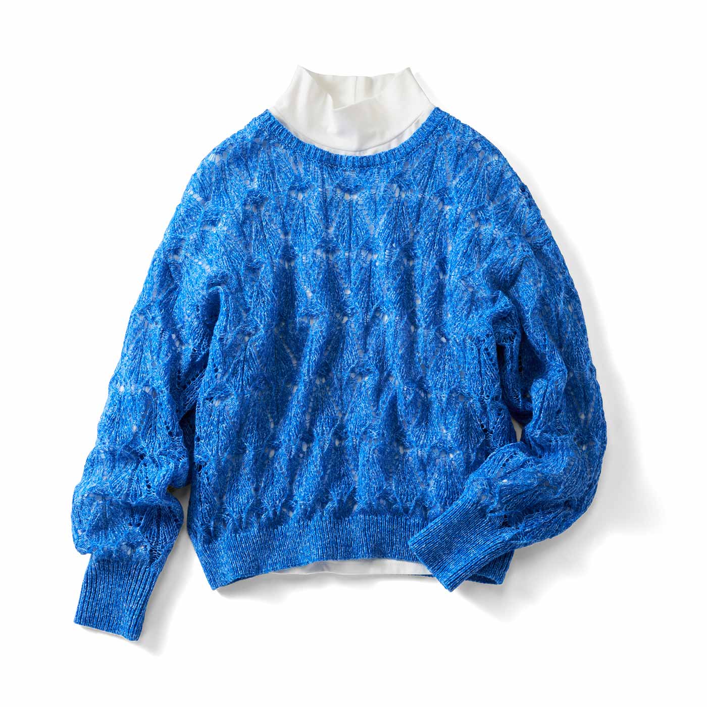 IEDIT［イディット］|透かし編みニットセット〈コバルトブルー〉ＩＥ