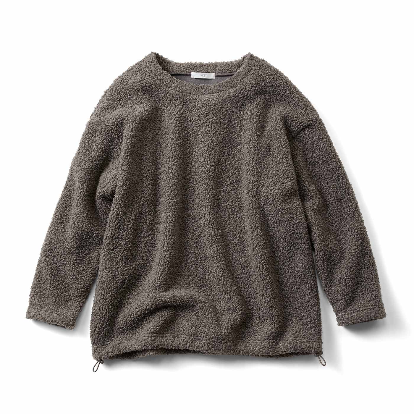 IEDIT|きくちさんボアトップス〈チャコールグレー〉ＩＥ