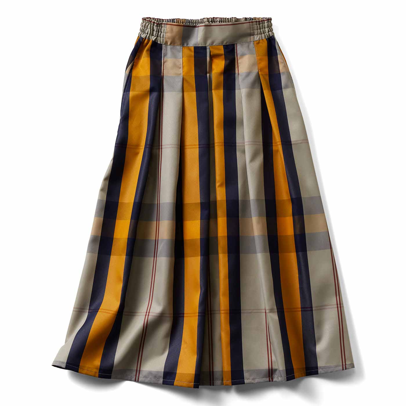 IEDIT|撥水チェックフレアースカート〈ベージュ〉ＩＥ