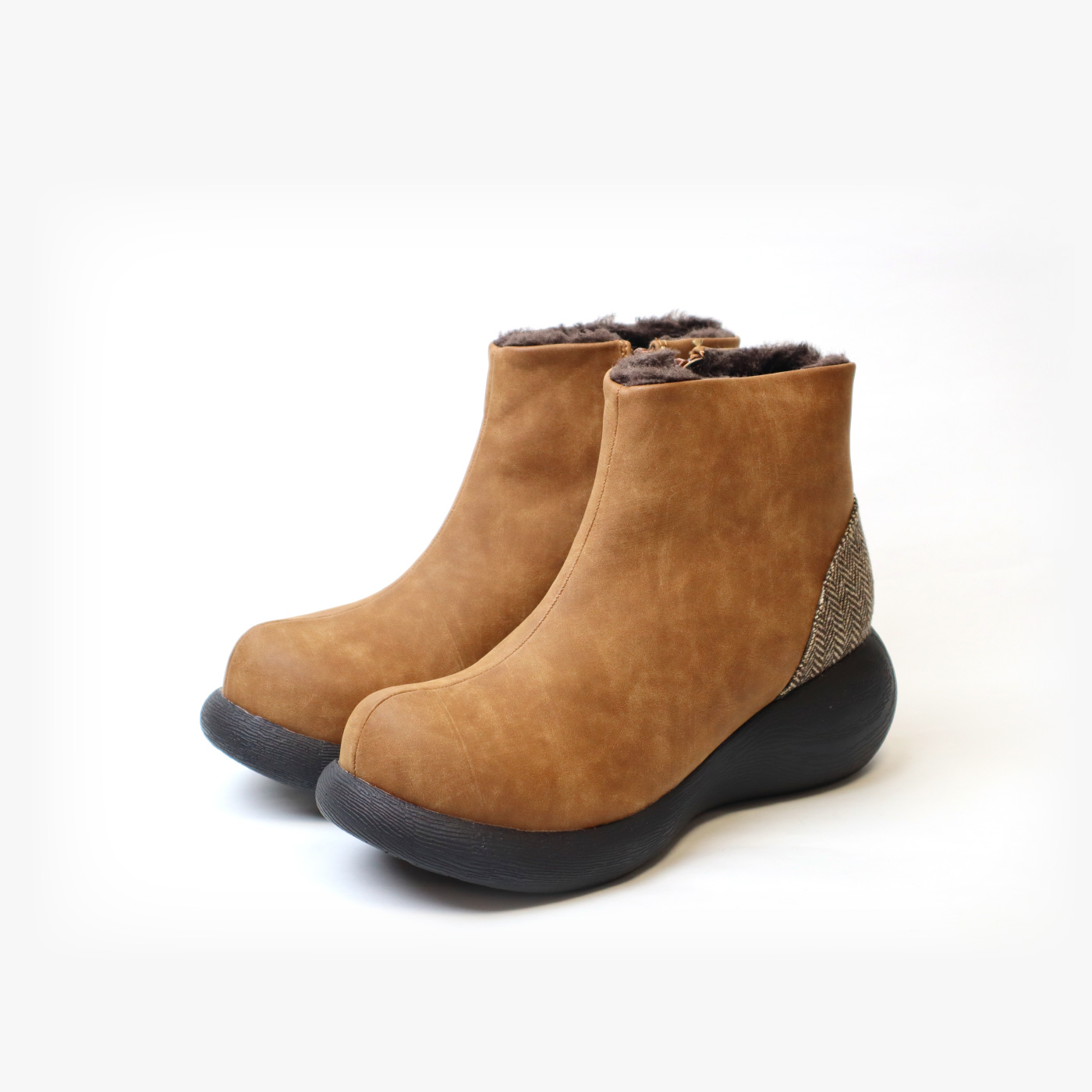 FELISSIMO PARTNERS|Ｎｕｔｓ　ｗｏｒｌｄ内ボア付きブーツ〈茶〉