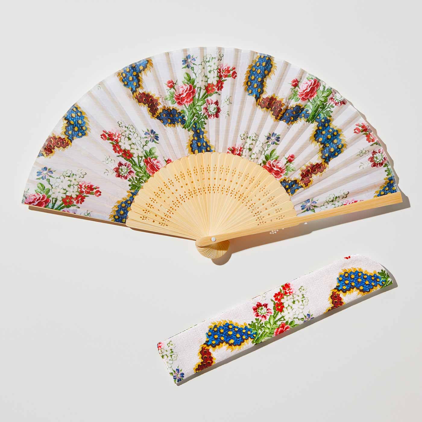 MEDE19F|【KCI 京都文化服飾研究財団】衣裳柄扇子〈アイボリー〉