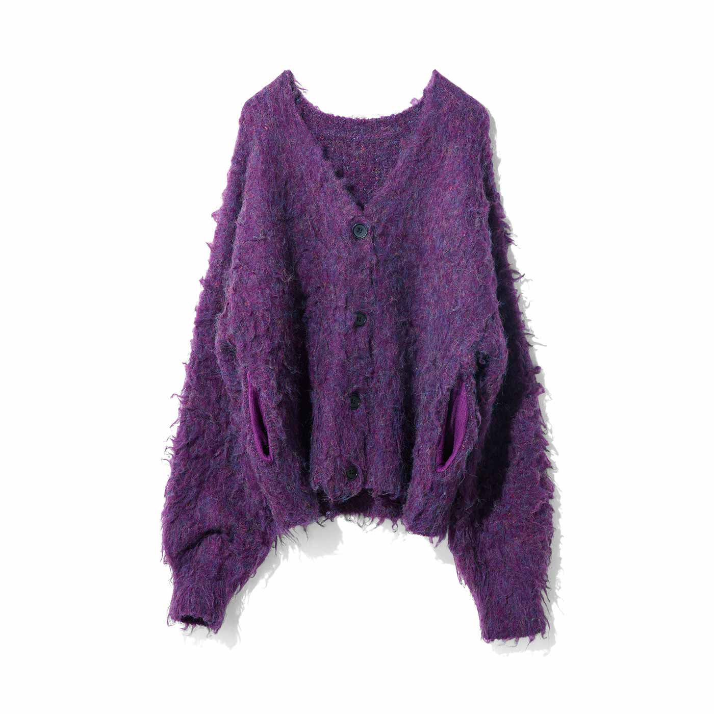 MEDE19F|起毛ミックス リバーシブルニットカーディガン