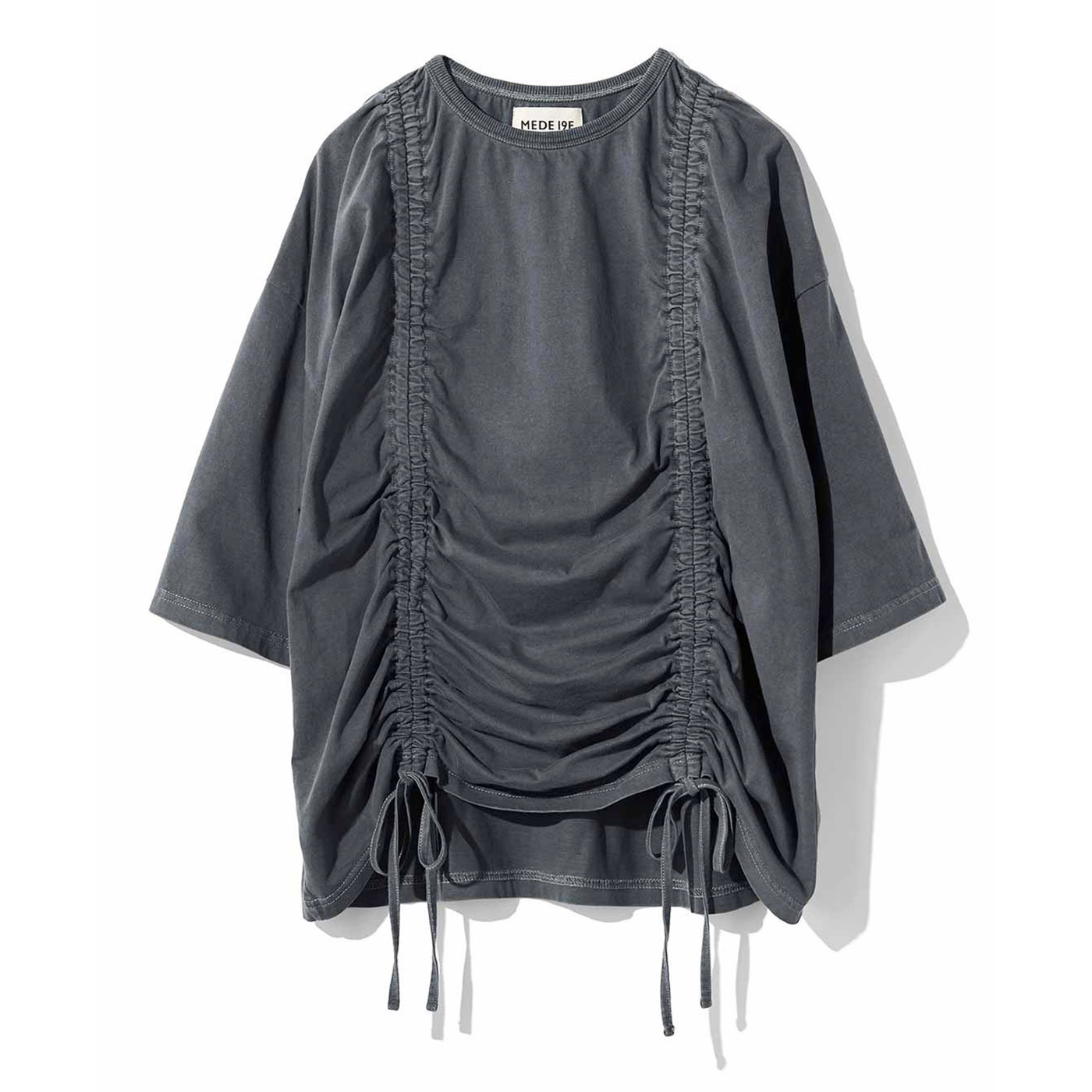 MEDE19F|ピグメント加工のギャザー遣いトップス
