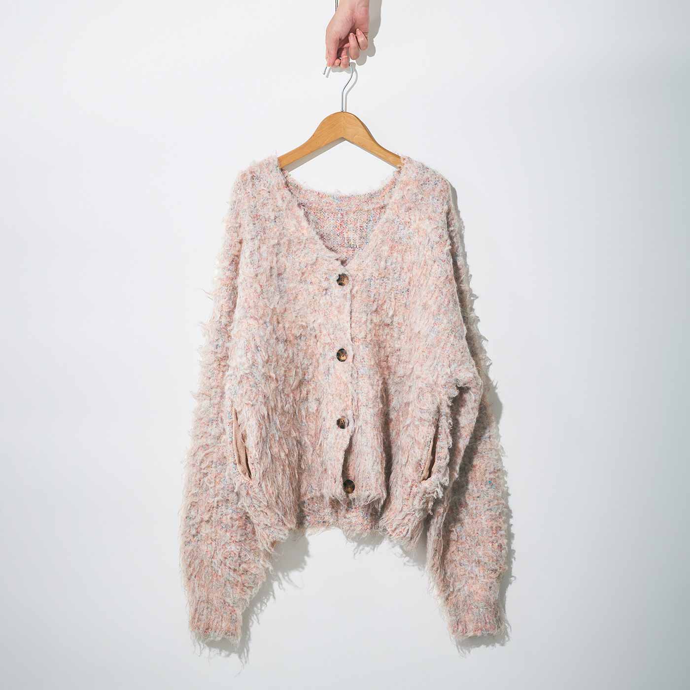 MEDE19F|起毛ミックス リバーシブルニットカーディガン