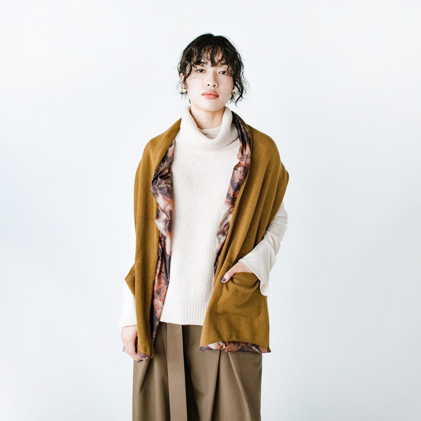 haco!［ハコ］|RIP TIEDYE PKT R/STOLE〈ブラウン〉