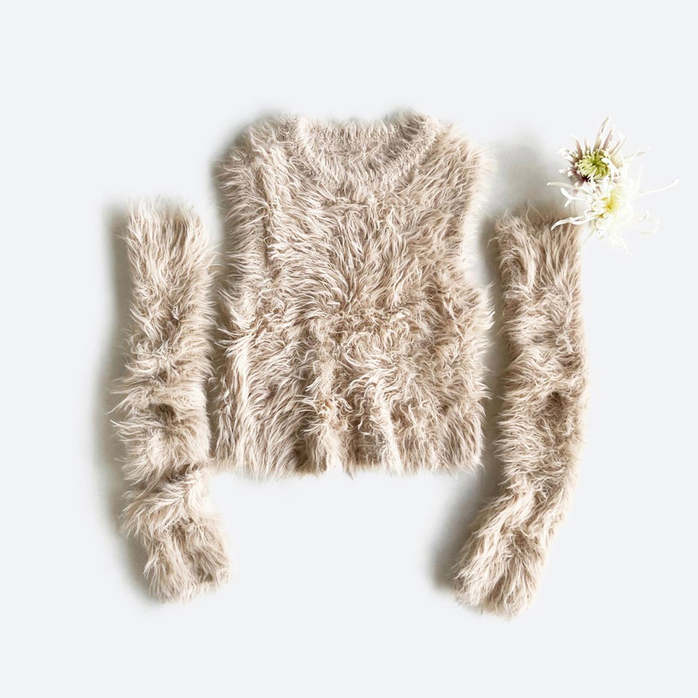 haco!［ハコ］|ふわっふわのニット＆アームウォーマー〈ベージュ〉