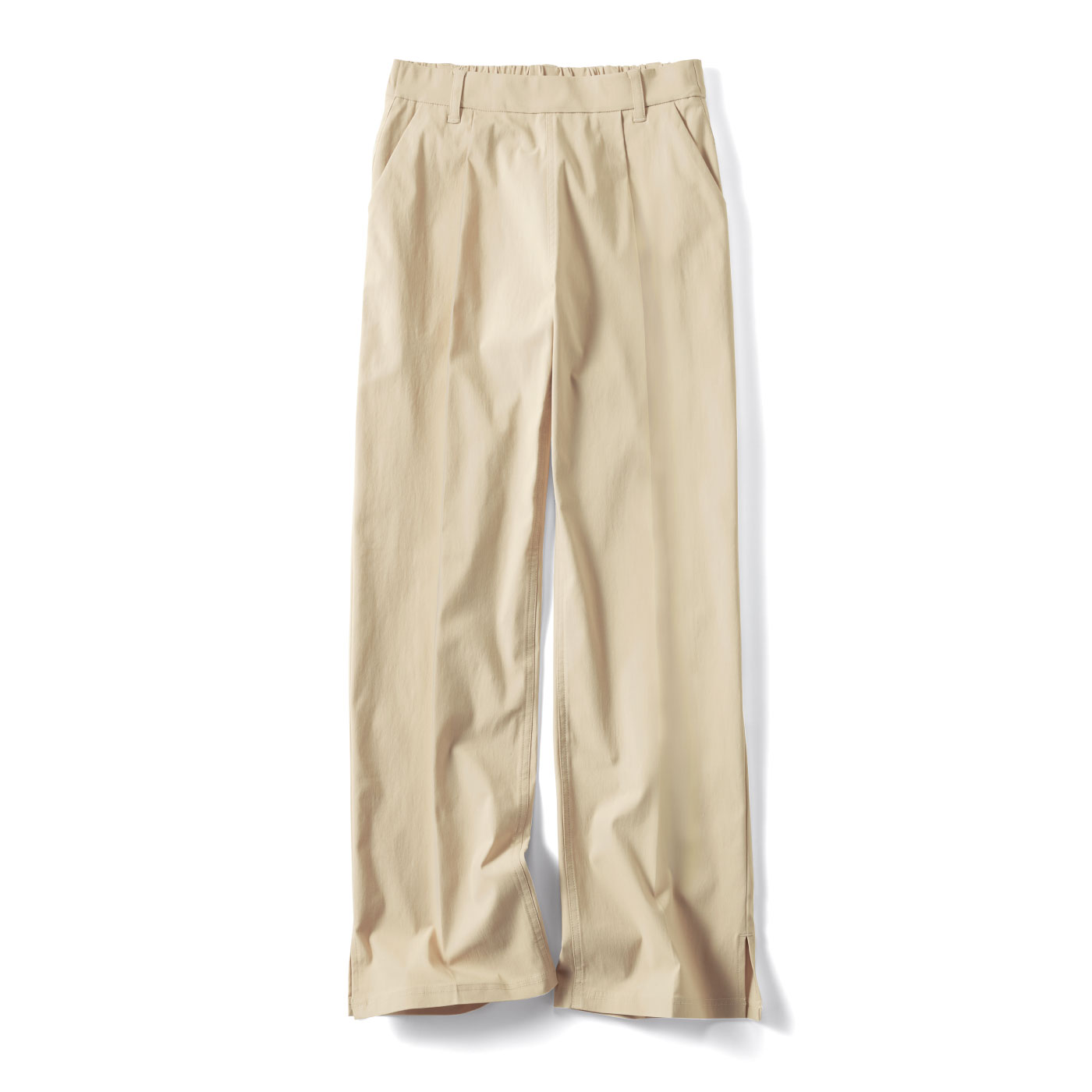 Live in  comfort|Ｈｉｎａさん Ｙラインが気になりにくい 美脚 スーパー 伸び軽 ストレート パンツ ベージュ アイボリー 白