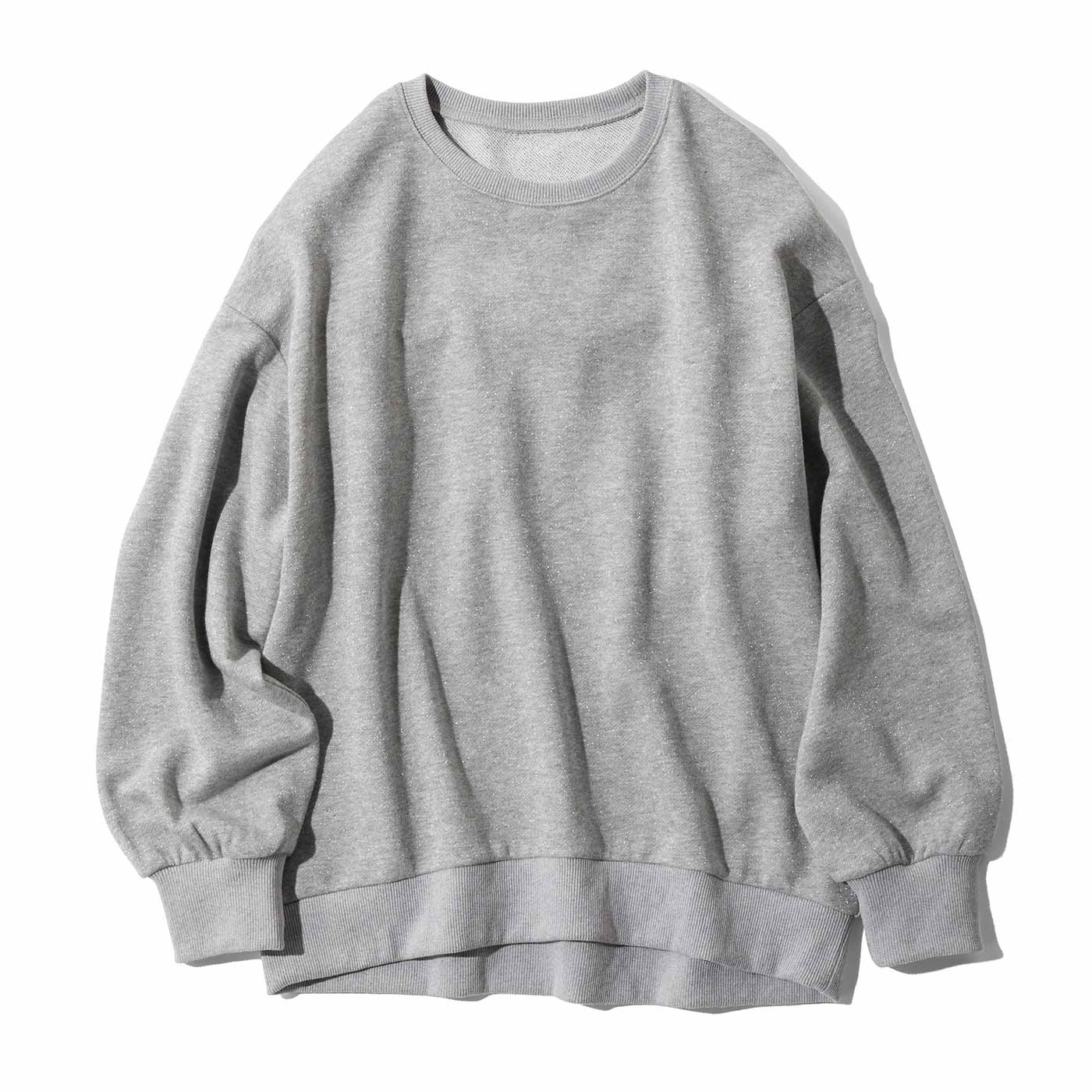 Live in comfort［リブインコンフォート］|バックフリル　ラメトレーナ〈ＧＹ〉リブイン