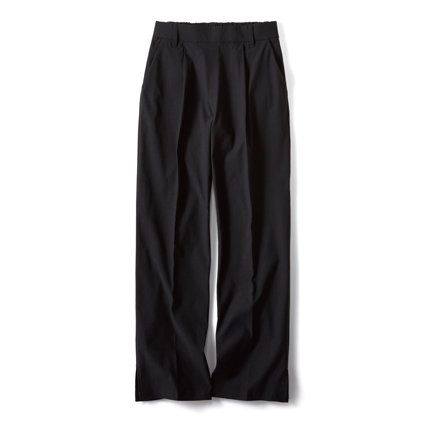 Live in  comfort|Ｈｉｎａさん Ｙラインが気になりにくい 美脚 スーパー 伸び軽 ストレート パンツ ブラック 黒