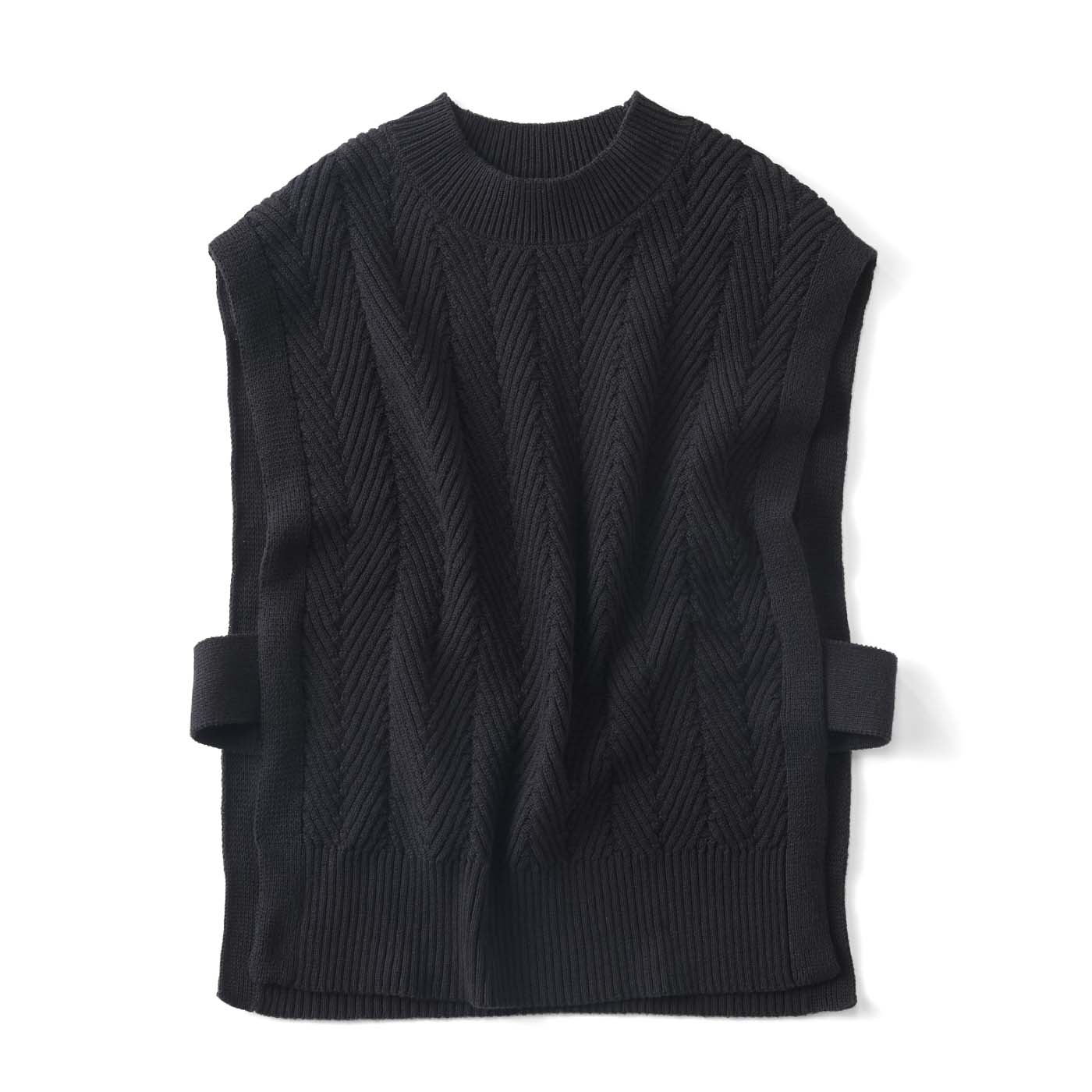 Live in  comfort|ノンチクニットベスト〈ＢＫ〉リブイン